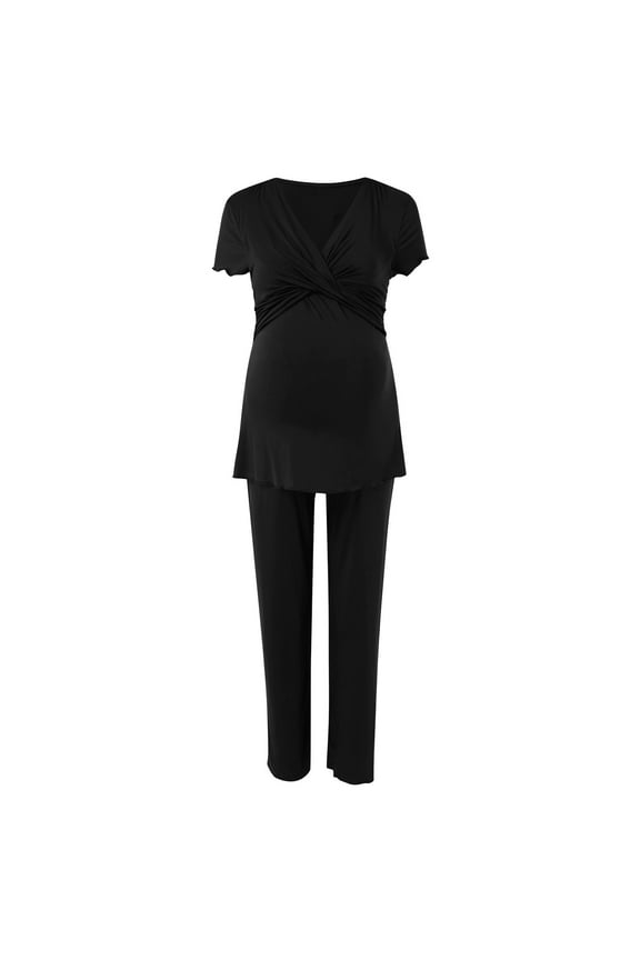 Womens Maternity Nursing Pajama Set Breastfeeding Sleepwear Set