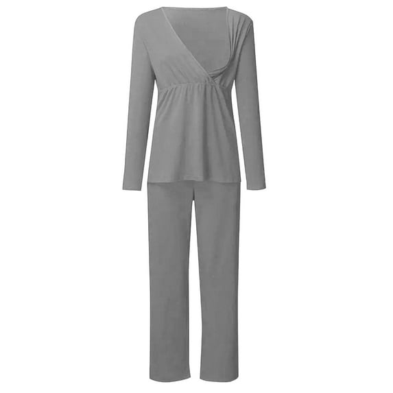 Celivon Womens Maternity Nursing Pajama Set Breastfeeding Sleepwear Set
