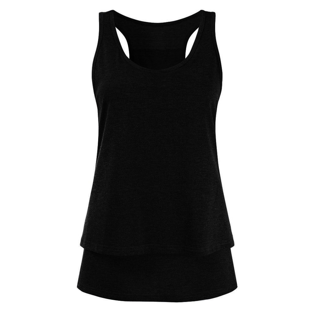 Womens Maternity Nursing Tank Cami for Breastfeeding with Adjustable Straps Black+grey Small