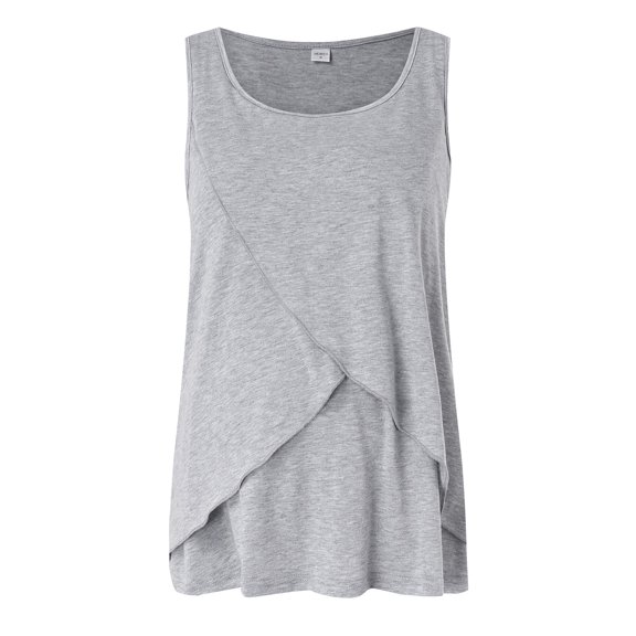 Celivon Womens Maternity Nursing Tank Top Summer Sleeveless Crewneck Breastfeeding Cami Vest Top Flattering Comfy Pregnancy Clothes