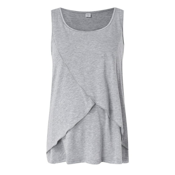 Celivon Womens Maternity Nursing Tank Top Summer Sleeveless Crewneck Breastfeeding Cami Vest Top Flattering Comfy Pregnancy Clothes