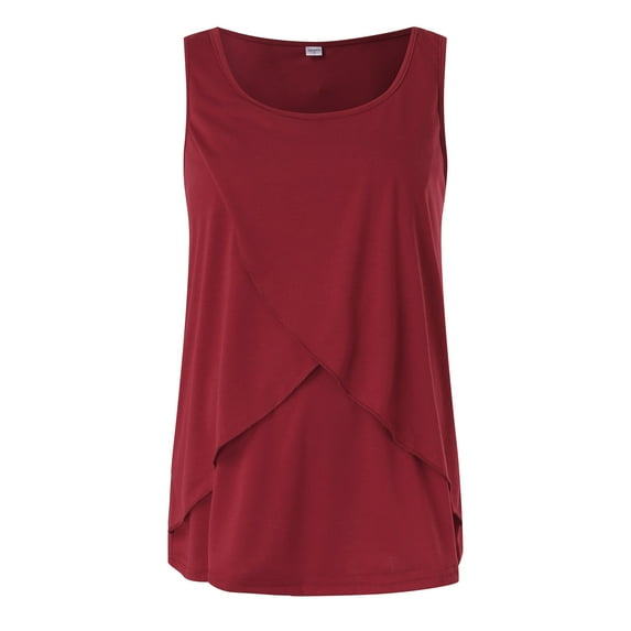 Celivon Womens Maternity Nursing Tank Top Summer Sleeveless Crewneck Breastfeeding Cami Vest Top Flattering Comfy Pregnancy Clothes
