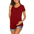 thumbnail image 1 of Celivon Womens Maternity Nursing Tops Short Sleeve Double-Layers Breastfeeding Shirt Flattering Comfy Pregnancy Clothes, 1 of 2