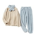 thumbnail image 1 of Celivon Womens Maternity Pajama Set Fuzzy Warm Loungewear Long Sleeve Top And Trousers Sleepwear Sets, 1 of 6