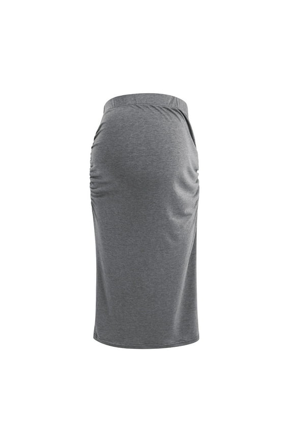 Womens Maternity Skirts Pregnant Classic Skirt High Waist Solid Color Pregnant Skirt
