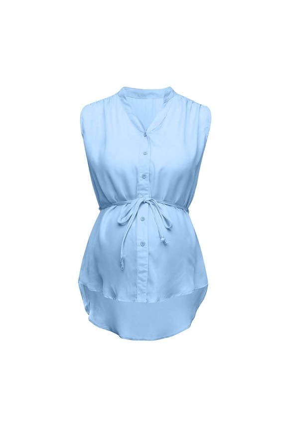 Womens Maternity Tank Top Sleevelss Button Down Cami Vest Top Flattering Comfy Pregnancy Clothes