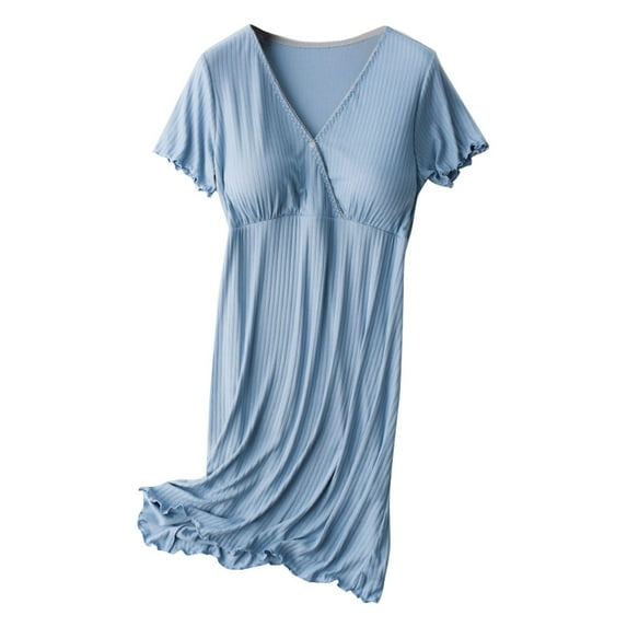 Celivon Womens Short Sleeve Maternity Dress Feeding No Wear Bra Go Out Postpartum Feeding Summer Soft Flattering Comfy Pregnancy Clothes