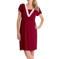 thumbnail image 1 of Celivon Womens Short Sleeve Maternity Nursing Dress Lace Casual Pajamas Breastfeeding Dress Flattering Comfy Pregnancy Clothes, 1 of 2