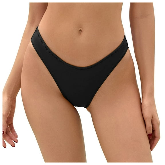 Wxolcjlv Womens Swim Bottom High Waist Retro Basic Full Coverage Bikini Tankini Swimsuit Briefs Beach Vacation Clothes Black
