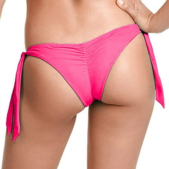 Celivon Womens Swim Bottom High Waist Retro Basic Full Coverage Bikini Tankini Swimsuit Briefs Beach Vacation Clothes Hot Pink