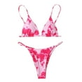 thumbnail image 1 of Celivon Womens Tie Dye Bikini Set With Strappy Top Sexy High Cut Two Piece Swimsuit For Neck Beachwear, 1 of 5