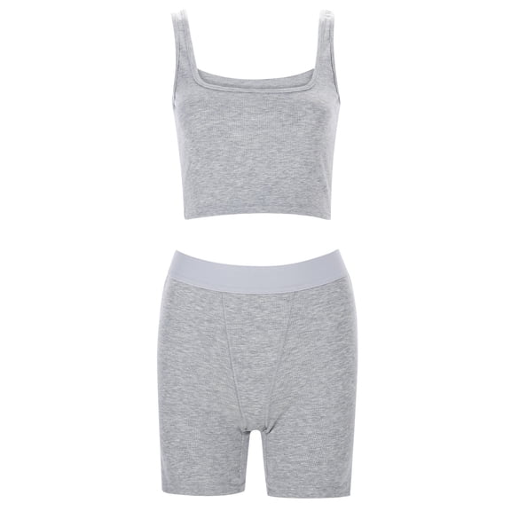 Wxolcjlv Workout Sets For Women 2 Piece Ribboned Knit Butt Lift High Waisted Shorts Sports Suit Gym Yoga Active Wear Outfit