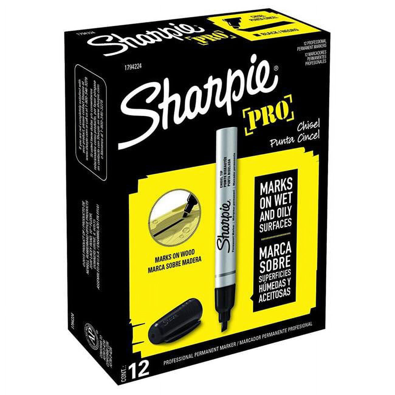Cell Distributors 1794224 Sharpie Pro Permanent Markers, Bullet Tip, Black