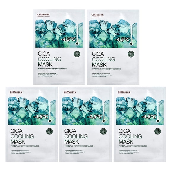 Cell Fusion C Cica Cooling Beauty Mask, 5 Sheets, 0.95 oz (27 g)