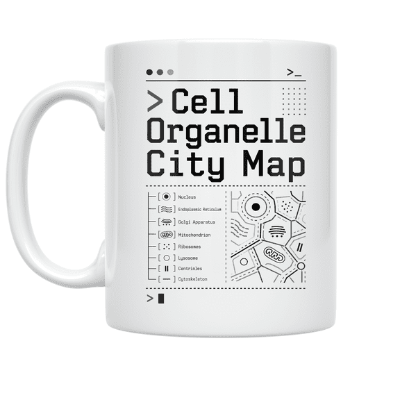 Cell Organelle City Map - Biology Teacher - 11 oz Ceramic Coffee Mug