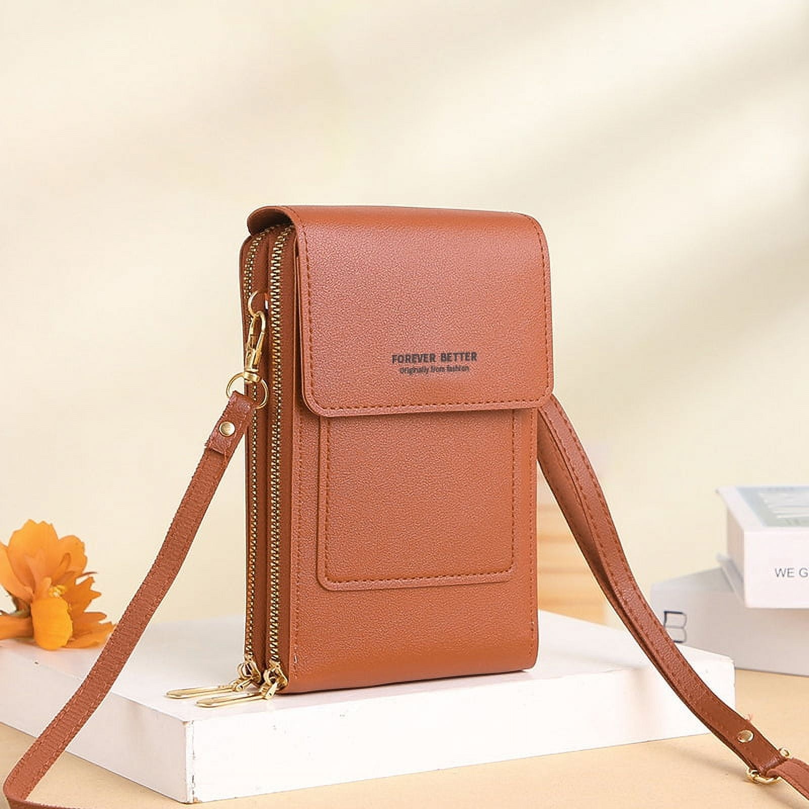 Gusure Brand Crossbody Bags Touch Screen Cell Phone Purse Bag Smartphone  Wallet Metal Leather Shoulder Strap Handbag Women Bag