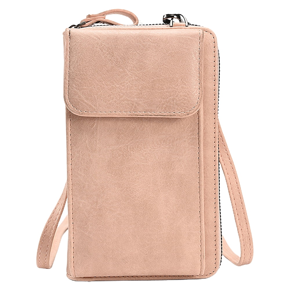Cell Phone Bag Small Shoulder Purse Leather Travel RFID Card Slots