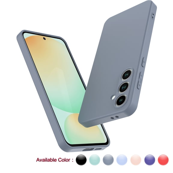 Cell Phone Basic Cases for Samsung Galaxy S24 FE 5G 2024, Liquid Silicone Gel Rubber Shockproof Case Ultra Thin Slim Matte Surface Cover for Galaxy S2 4FE 6.7 inch (Gray)