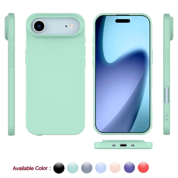 Cell Phone Basic Cases for iPhone 17,17 Pro,17 Air,17 Pro Max, Liquid Silicone Gel Rubber Shockproof Case Ultra Thin Slim Matte Surface Cover for iPhone 17 6.3 inch (Green)