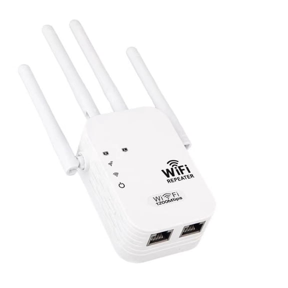 Cell Phone Booster For Home Signal Extender 5G High-Speed Expansion WiFi Booster Dual Band 1200M Wireless Network Signal Booster for Indoor and Home Use US Plug White