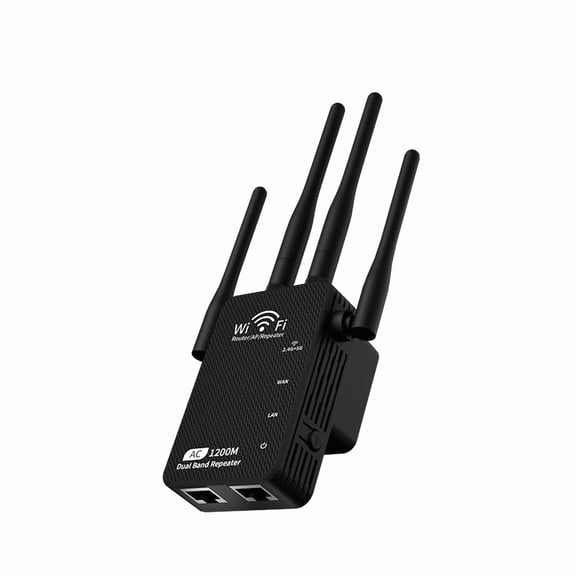 WiFi Extender Signal Booster for Home WiFi Extender Booster 1200Mbps WiFi Booster Range Extender Dual Band 5GHz/ 2.4GHz Wireless Signal Booster with 3 Modes/4 Antennas Wider Coverage
