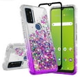 thumbnail image 1 of AT&T Radiant Max 5G Case / Fusion 5G Case / Cricket Dream 5G Case / Innovate 5G Case Liquid Glitter 360 Degree Protection Phone Case Cover w/Screen Protector - Clear/Purple, 1 of 5