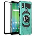 thumbnail image 1 of SPY Case for Cricket Debut Smart Case w/Tempered Glass Screen Protector [Military Grade] Ring Car Mount Kickstand Shockproof Hard Phone Case - Green, 1 of 7