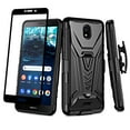thumbnail image 1 of Spy Case for Nokia C100 Case Kickstand with Tempered Glass Screen Protector Shock Proof Hybrid Cover with Phone Belt Clip Holster - Black, 1 of 5