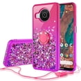 thumbnail image 1 of Liquid Glitter Phone Case for Nokia X100 Case Cover Ring Kickstand w/Tempered Glass Screen Protector - Hot Pink/Purple, 1 of 5
