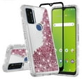 thumbnail image 1 of Liquid Quicksand Glitter Cute Phone Case for AT&T Radiant Max 5G / Fusion 5G / Cricket Dream 5G / Innovate 5G Phone Case Cover Clear Bling Diamond for Girls Women - Clear/Rose Gold, 1 of 5