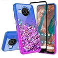 thumbnail image 1 of Nokia X100 Liquid Glitter Case Cover with Tempered Glass for Phone Case for Nokia X100 - Purple/Blue, 1 of 5