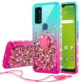 thumbnail image 1 of AT&T Radiant Max 5G Case / Fusion 5G Case / Cricket Dream 5G Case / Innovate 5G Case Ring Stand Liquid Glitter 360 Degree Protection Phone Case Cover w/Screen Protector - Purple/Blue, 1 of 6