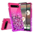 thumbnail image 1 of SPYCASE Liquid Glitter Phone Case for Google Pixel 6A Case, Hot Pink/Purple, 1 of 5