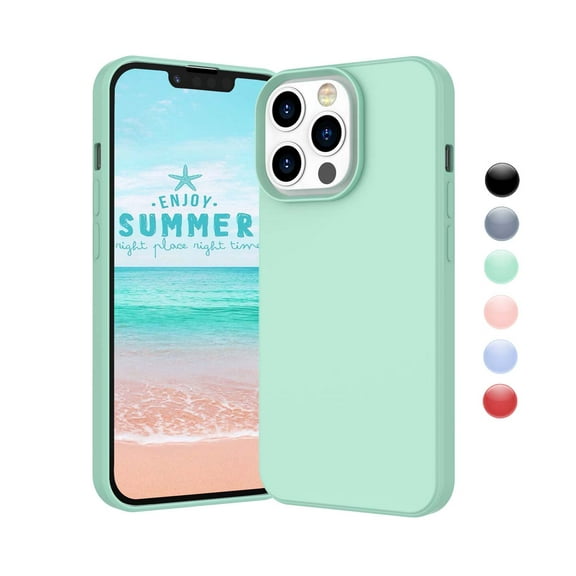 Cell Phone Cases for 6.1" iPhone 13 Pro, Njjex Liquid Silicone Gel Rubber Shockproof Case Ultra Thin Slim Matte Surface Cover for Apple iPhone 13 Pro 6.1" 2021 -Green