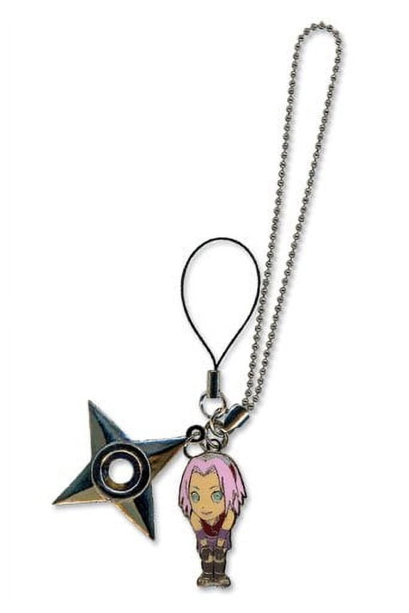 Cell Phone Charm - Naruto Shippuden - New Sakura w/ Shuriken Anime ge8692