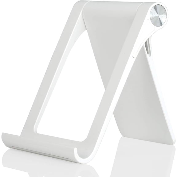 Cell Phone Desk Stand Holder Multi-Angle Adjustable Phone Desk Stand Tablet Holder for iPhone 17 16 15 14 13 12 11 Pro Max XS XR Samsung Galaxy S22 S21 S20 S10 S9 Edge Android Smartphone(White)