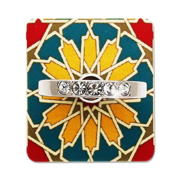 Cell Phone Finger Ring Holder & Grip with Luxury Oktant Crystal Universal Kickstand with 360° Rotation and 180° Flip Compatible with Most Smartphones (Yellow)