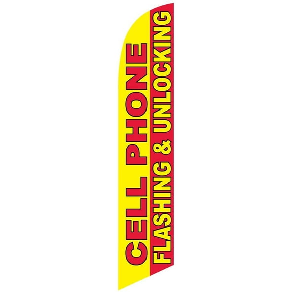 Cell Phone Flashing and Unlocking Feather Banner, Replacement Swooper Flag Only