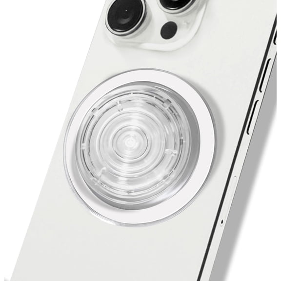 Cell Phone Grip Compatible with Magsafe,Transparent Magnetic Collapsible Mobile Stand Holder for Smartphone Tablet and e-Reader