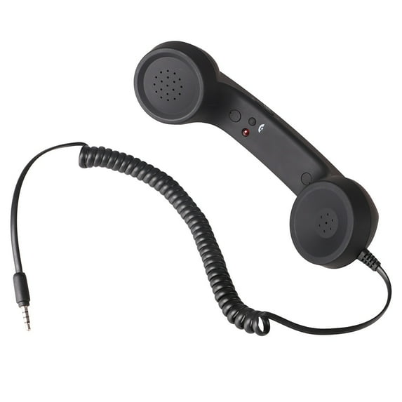 Cell Phone Handset, Retro Telephone Handset Anti Radiation Receivers 3.5MM for for iPhone Android Phones, Retro handset, Vintage handset, Retro Receiver, Black