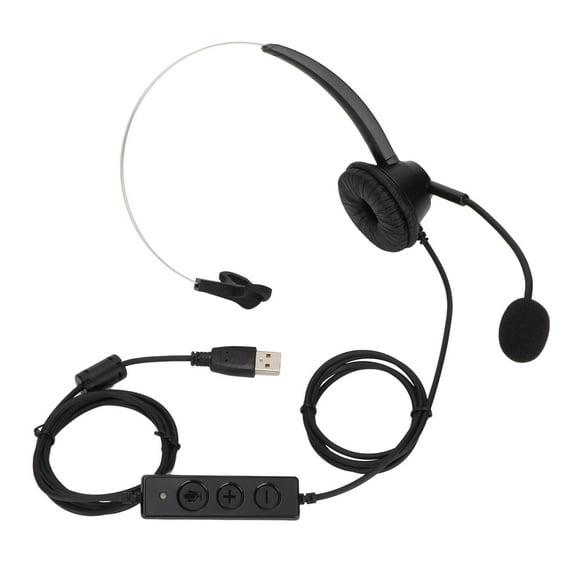 Cell Phone Headset Single Sided Noise Reduction Adjustable Volume USB Telephone Headphone for Customer Service Office