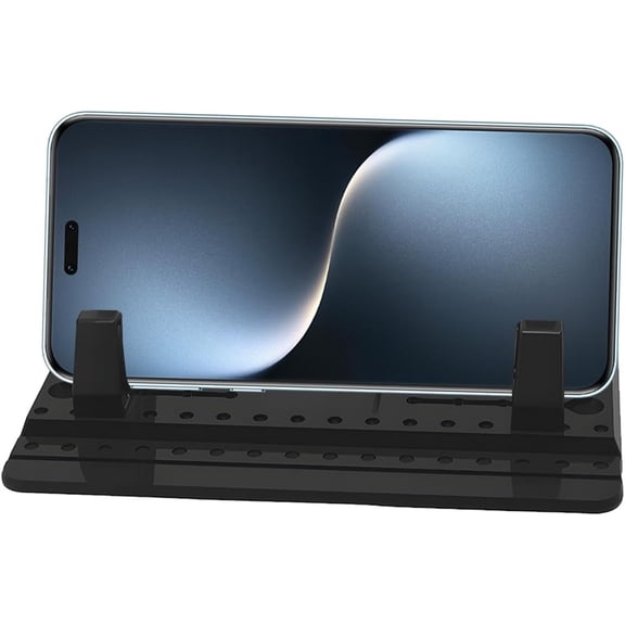 Cell Phone Holder for Car Dashboard - Adjustable Silicone Phone Mount Car Pad Mat - Universal Anti-Slip Vehicle GPS Mounting Mat Cellphone Stand for Smartphones Navigation
