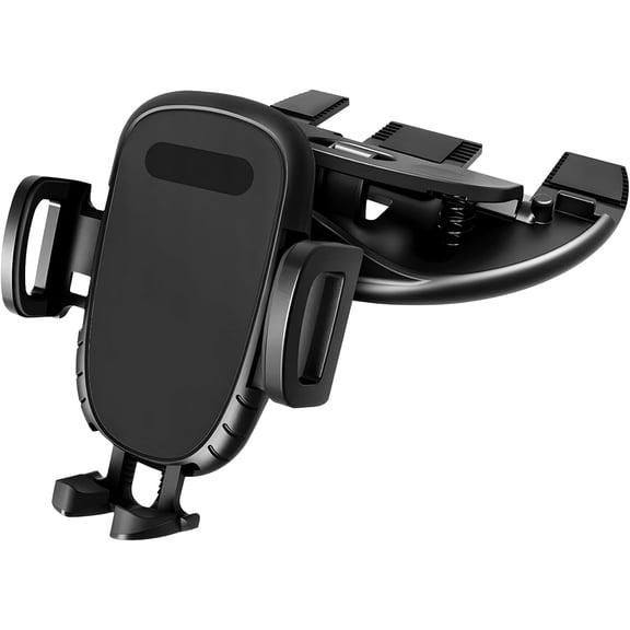 Cell Phone Holder for Car, Hands-Free One Button Release Cellphone Mount for CD Player, 360 Degree Rotatable Auto CD Slot Holder for All Smartphones, Car Accessories