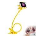 thumbnail image 1 of Cell Phone Holder Gooseneck Mount Universal Lazy Bracket Flexible Long Arm Clamp Clip 360 Adjustable Flexible Grip Desktop Mobile Phone Stand Yellow, 1 of 5