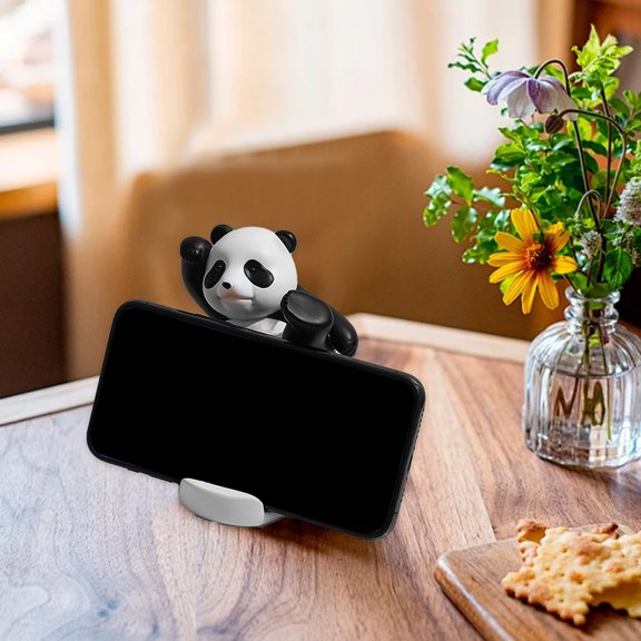 Cell Phone Holder Stand - Cute Cartoon Plastic Desktop Phone Stand, Small Desk Ornament for Home Office Decor, Novelty Gift Desk Accessory, White, 1 Pack