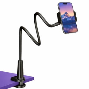 Phone Holder for Bed, Bug Hull Adjustable Gooseneck Cell Phone Stand with Clamp, 360 Flexible Long Arm Mount for Bedside Desk Table Headboard Fits All 4-7" Phones