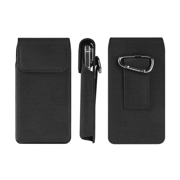Water-Resistant Durable Nylon Phone Pouch Carabiner Clip, Belt Loop Cell Phone Holster for Men, for Outdoor Hiking, Camping, Travel & Daily Carry For iPhone 17 PM Galaxy S25 Ultra