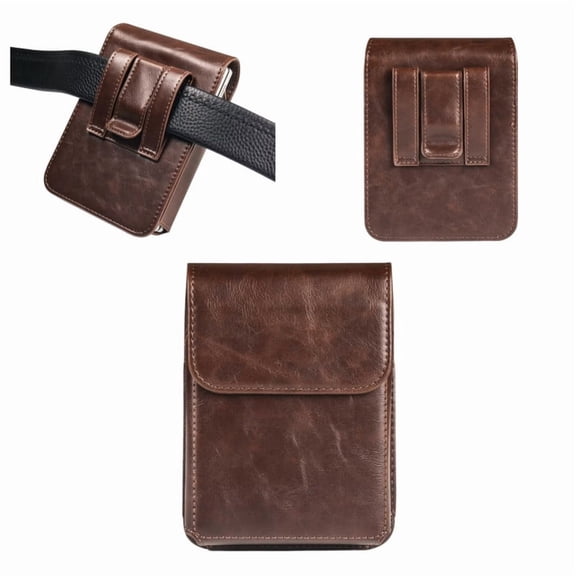 Cell Phone Holster Pouch Faux Leather Magnetic Belt Clip Loops For Man For Daily Working For iPhone/Samsung/HUAWEI