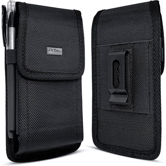 Cell Phone Holster for Samsung Galaxy Ultra S25/S24/S23/S22/S21 & Note 20 Belt Clip Phone Case for Men Rugged Nylon Vertical Pouch Fits Cellphone Case Cover on