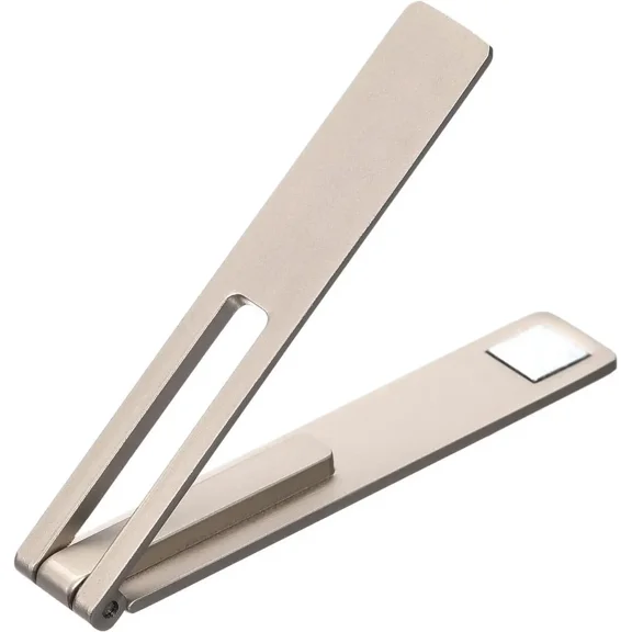 Cell Phone Kickstand, Horizontal & Vertical Desk Stand, Magnetic Foldable Phone Stand for Most Phones, Phone Cases, Tablets, Silver Tone